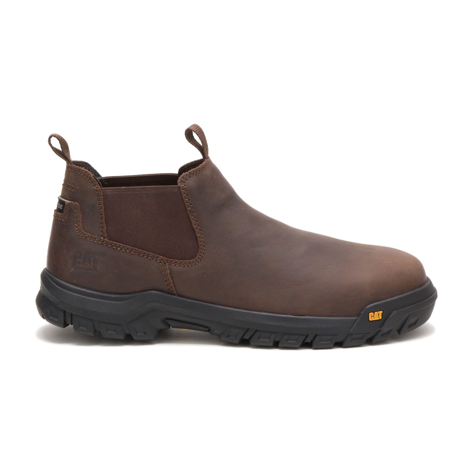 Caterpillar Boots Islamabad - Caterpillar Outline Slip-on Steel Toe Mens Work Boots Brown (759382-GXD)